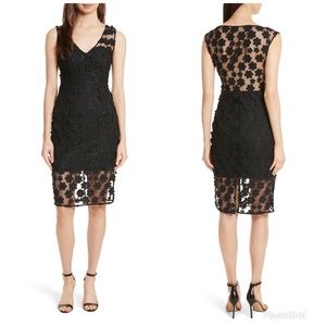 NWT Milly Mari Floral Appliqué Sheath Dress Size 0